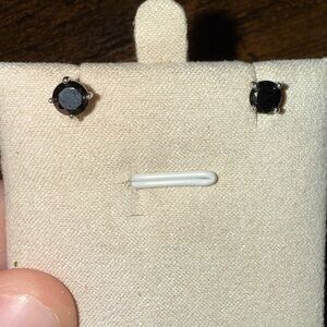 Black CZ stud earrings